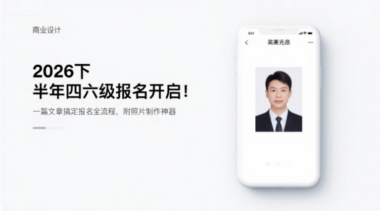 2026下半年四六级报名开启！一篇文章搞定报名全流程，附照片制作神器