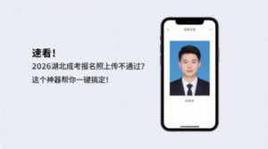 速看！2026湖北成考报名照上传不通过？这个神器帮你一键搞定！