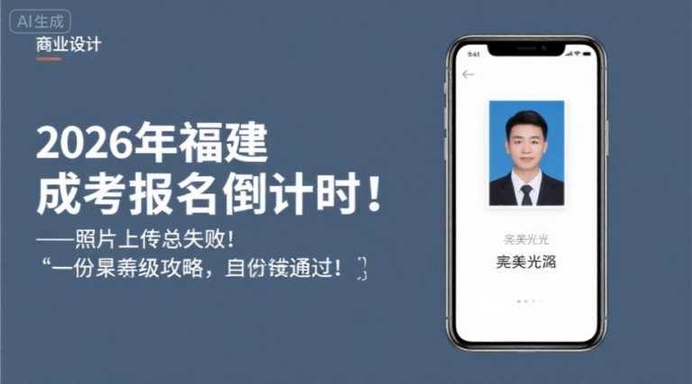 2026年福建成考报名倒计时！照片上传总失败？这份保姆级攻略助你一次通过！