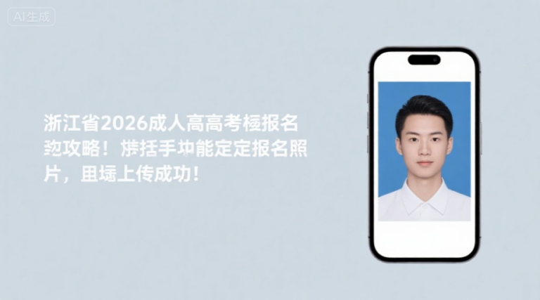 浙江省2026成人高考报名全攻略！手把手教你搞定报名照片，一次上传成功！