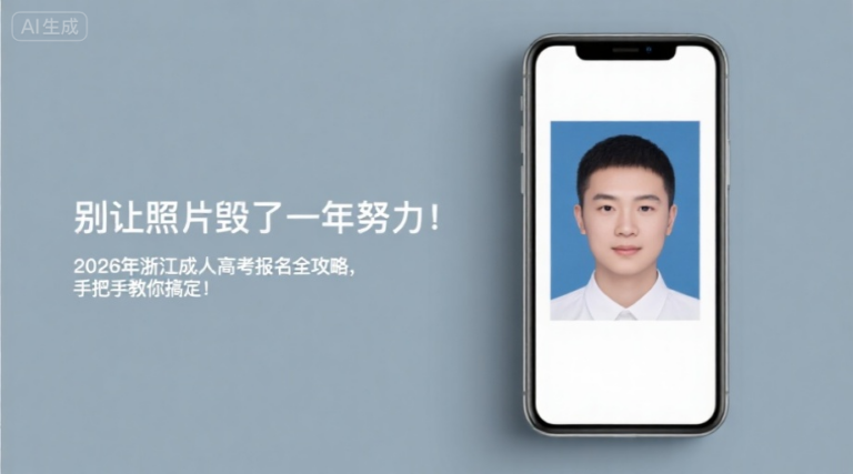 别让照片毁了一年努力！2026年浙江成人高考报名全攻略，手把手教你搞定！