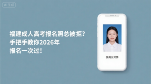 福建成人高考报名照总被拒？手把手教你2026年报名一次过！
