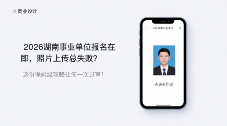 2026湖南事业单位报名在即，照片上传总失败？这份保姆级攻略让你一次过审！
