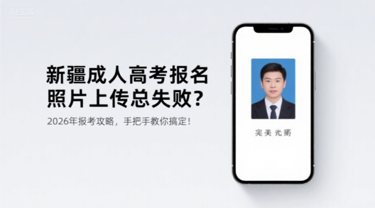 新疆成人高考报名照片上传总失败？2026年报考攻略，手把手教你搞定！