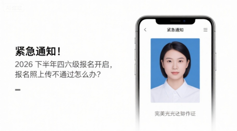 紧急通知！2026下半年四六级报名开启，报名照上传不通过怎么办？