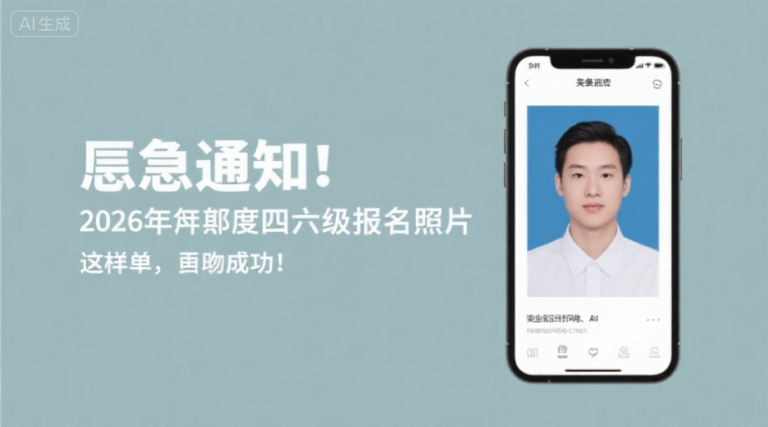 紧急通知！2026下半年四六级报名照片这样传，一次成功！