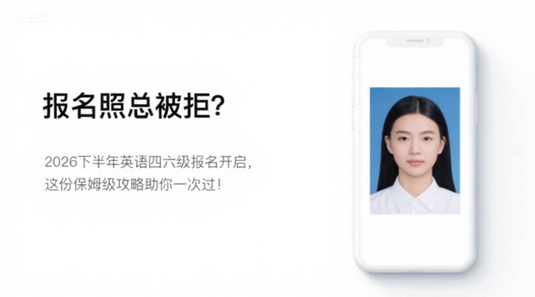 报名照总被拒？2026下半年英语四六级报名开启，这份保姆级攻略助你一次过！