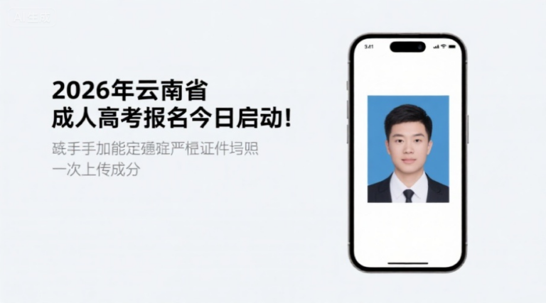2026年云南省成人高考报名今日启动！手把手教你搞定最严证件照，一次上传成功