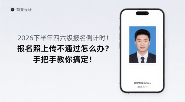 2026下半年四六级报名倒计时！报名照上传不通过怎么办？手把手教你搞定！