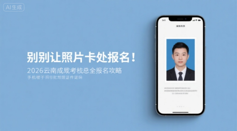 别让照片卡住报名！2026云南成考最全报名攻略，手把手教你搞定证件照