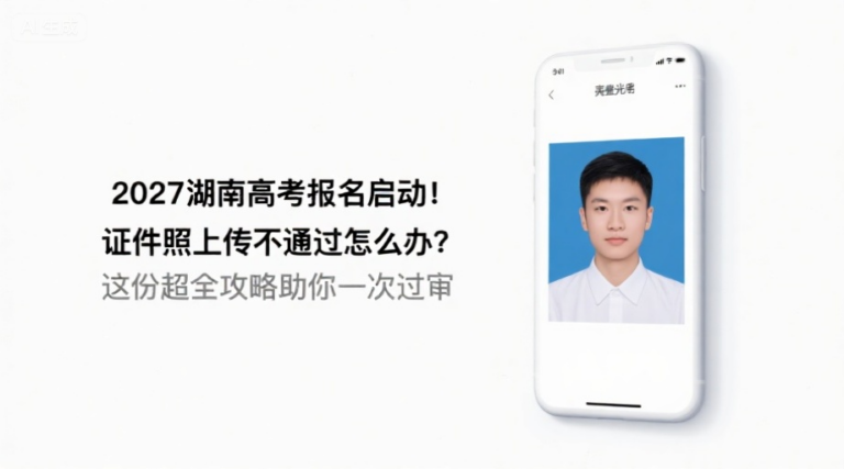 2027湖南高考报名启动！证件照上传不通过怎么办？这份超全攻略助你一次过审