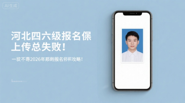 河北四六级报名照上传总失败？一招搞定2026下半年报名全攻略！