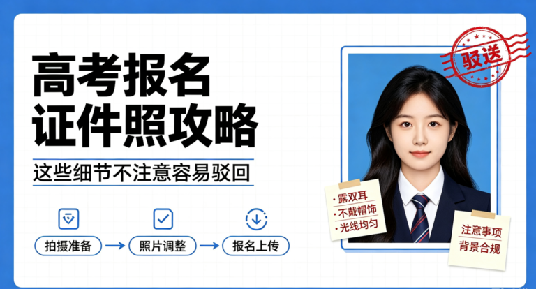 高考报名证件照攻略，这些细节不注意容易驳回
