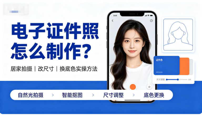 电子证件照怎么制作？居家拍摄、改尺寸换底色实操方法